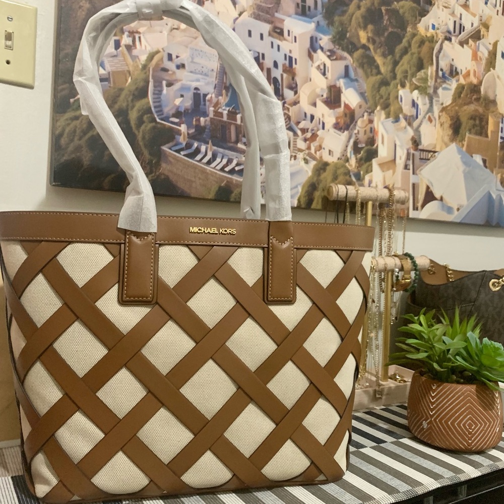 MICHAEL KORS SIENNA LARGE TOTE in Luggage multi